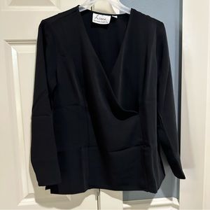 Women’s Size 6 Linea by Louis Dell’Olio Black Blouse